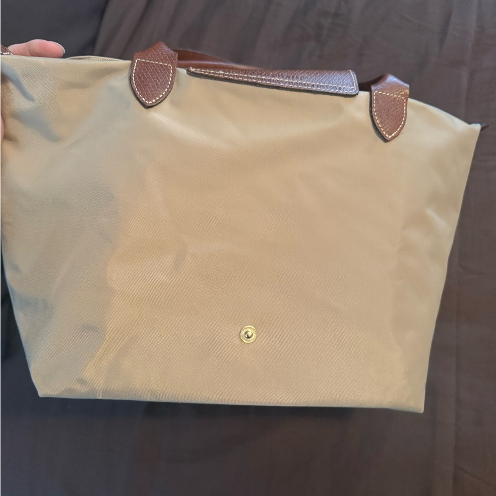 Longchamp La Pliage Medium Tan and Brown Tote Bag - Picture 6 of 16